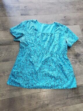 Teal Katherine Heigl Scrub Top